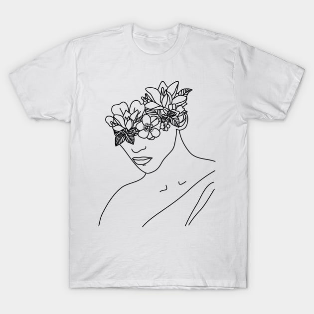 Flower headed woman T-Shirt by jeune98